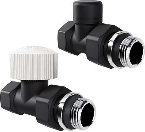 Набор термостатический для радиатора прямой 1/2" М30х1.5 черный Royal Thermo Design купить в СОМ
