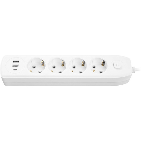 Удлинитель ОНЛАЙТ OPE-USB-04-180-ESC-3  4 гн, 2гн USB-A,1гн USB-С, 1.8 м, выкл СЗ 10А IP20 белый купить в СОМ