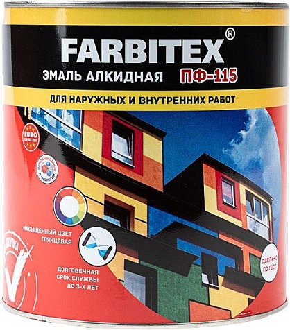 Эмаль ПФ-115 Farbitex, желтая, 2.7 кг купить в СОМ