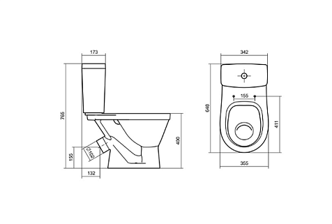 Унитаз-компакт Сантек Уно Эконом, белый, сиденье полипропилен микролифт купить в СОМ