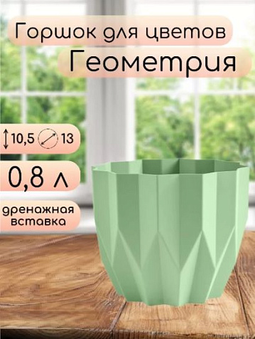 Кашпо Геометрия 0,8л мята купить в СОМ