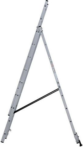 Лестница 3-х секционная Новая Высота NV1230, 9 ступеней, алюминиевая купить в СОМ