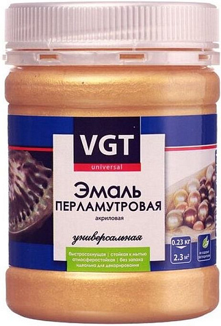 Эмаль акриловая VGT универсальная, перламутровая золото, 0.23 кг купить в СОМ