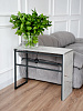 Стол приставной Комби 2 столешницы ЛДСП Каспий светлый/каркас черный купить в СОМ