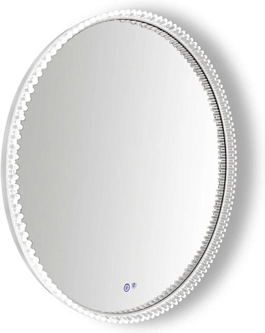 Зеркало Azario Лайвли AZ-LED012125 D800 мм, сенсор, диммер, подогрев, матовый белый купить в СОМ