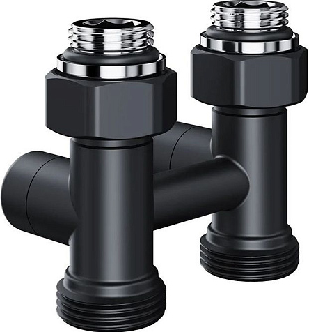 Узел прямой нижнее подключение 1/2 х 3/4" Royal Thermo Design черный купить в СОМ