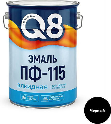 Эмаль ПФ-115 Formula Q8, черная, 10 кг купить в СОМ