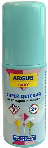 Argus baby Спрей от комаров детский 75мл от 2 лет купить в СОМ
