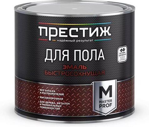 Эмаль акриловая Престиж, для пола, серая, 1.9 кг купить в СОМ