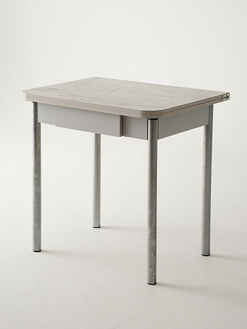 Стол ломберный с ящиком ЛДСП Каспий светлый/ноги металл серый купить в СОМ