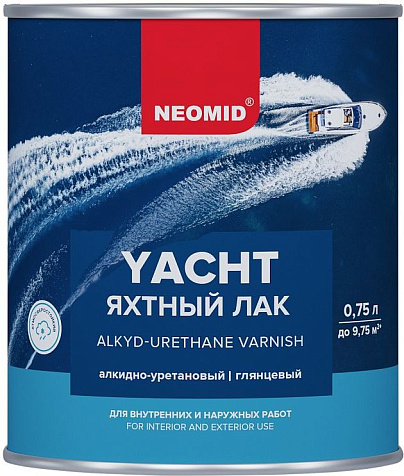 Лак алкидно-уретановый Neomid, яхтный, глянцевый, 0.75 л купить в СОМ