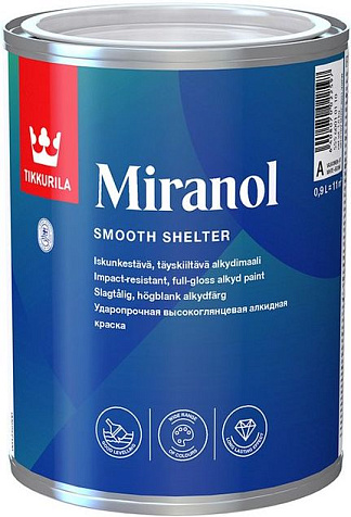 Эмаль алкидная Tikkurila Miranol С, глянцевая, 0.9 л купить в СОМ