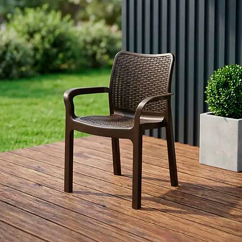 Стул садовый Rattan 506x580x833см горький шоколад ING6182ГШК купить в СОМ