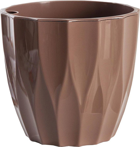 Кашпо Флюте 4,5л d200мм со вставкой мокко купить в СОМ