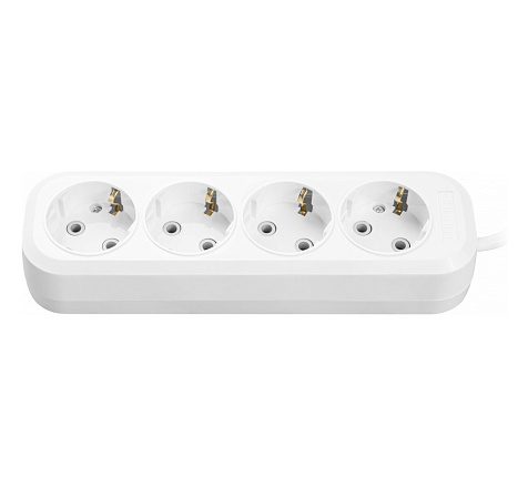 Удлинитель ОНЛАЙТ OPE-S-04-500-E-3x1  4 гн, 5 м, СЗ, 16А IP20 белый купить в СОМ