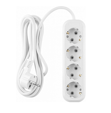 Удлинитель ОНЛАЙТ OPE-S-04-300-E-3x1  4 гн, 3 м, СЗ, 16А IP20 белый купить в СОМ