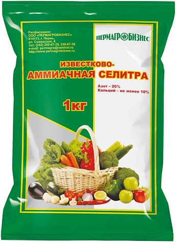 Удобрение Известково-аммиачная селитра 1кг (азот 26%) Пермагробизнес купить в СОМ