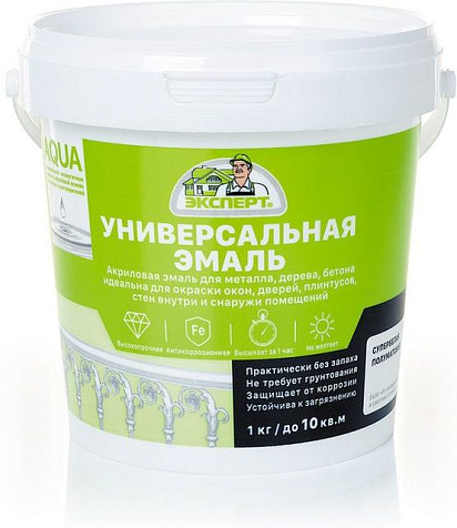Эмаль акриловая Эксперт, полуматовая, (-20С), база С, 1 кг купить в СОМ