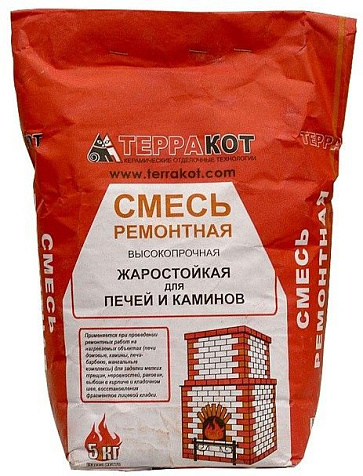 Смесь ремонтная жаростойкая, Терракот, 5кг купить в СОМ