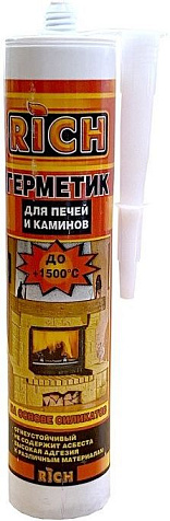 Герметик силикатный Rich, для печей и каминов, черный, 260 мл купить в СОМ