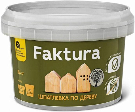 Шпатлевка по дереву Faktura, дуб, 0.4 кг купить в СОМ