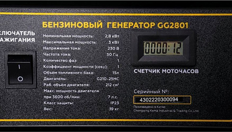 Генератор бензиновый CHAMPION GG2801, 2800Вт купить в СОМ