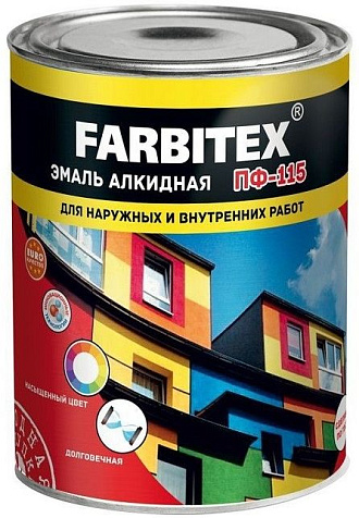 Эмаль ПФ-115 Farbitex, синяя, 1.8 кг купить в СОМ