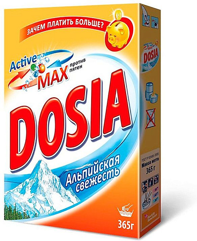 Порошок стиральный DOSIA ручная стирка Альпийская свежесть  365гр купить в СОМ