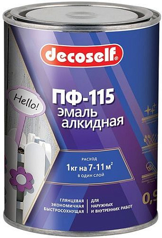 Эмаль ПФ-115 Pufas Decoself, белый, 0.9 кг купить в СОМ