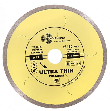 Диск алмазный Trio Diamond Ultra Thin Premium сплошной, 180х25.4 мм, для плиткореза купить в СОМ