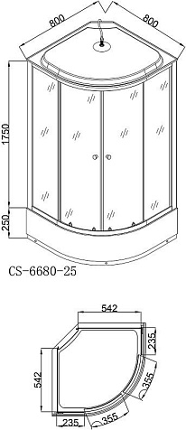 Кабина душевая Loranto CS-6680-25FM 80 х80 х215 мм, кирпичный узор, средний поддон купить в СОМ