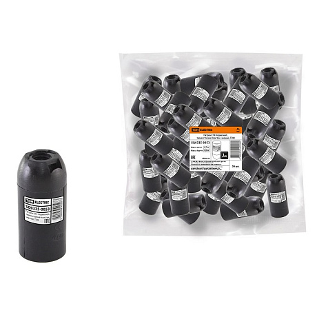 Патрон TDM, E14, подвесной, термостойкий, пластиковый, черный купить в СОМ