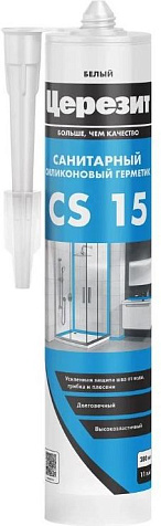 Герметик силиконовый Церезит CS15, санитарный, белый, 280 мл купить в СОМ