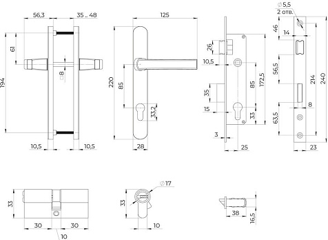 Комплект для калиточных дверей AJAX KIT GATE-2585/24 BL черный купить в СОМ