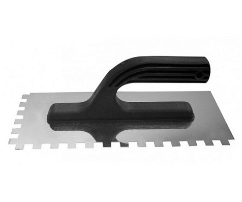 Гладилка BIBER нержавеющая сталь, зуб 8х8мм, 130х270 мм купить в СОМ