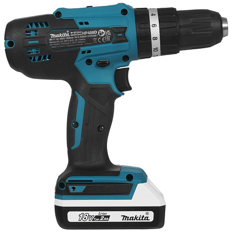 Шуруповерт MAKITA HP 488 D006, 18 В, Li-ion, 2.0 A/ч, ударный купить в СОМ