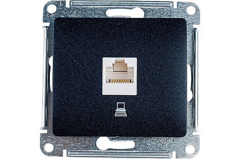Розетка  компьютерная RJ45 кат.5Е антрацит   GLOSSA купить в СОМ