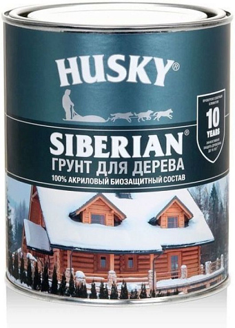 Грунт биозащитный акриловый Husky Siberian, для дерева, 0,9 л купить в СОМ