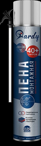 Пена монтажная Hardy 40, бытовая, всесезонная, 1000 мл купить в СОМ