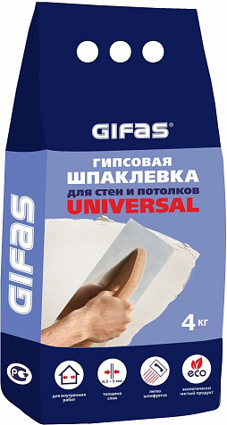 Шпатлевка гипсовая Gifas Universal , 4 кг купить в СОМ