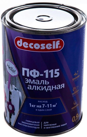 Эмаль ПФ-115 Pufas Decoself, голубой, 0.9 кг купить в СОМ